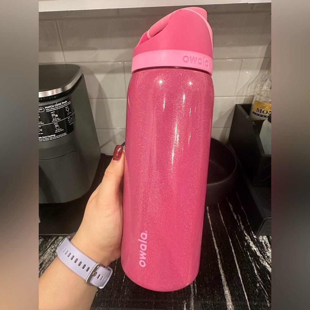 Owala Pink Glitter Birthday Bottle